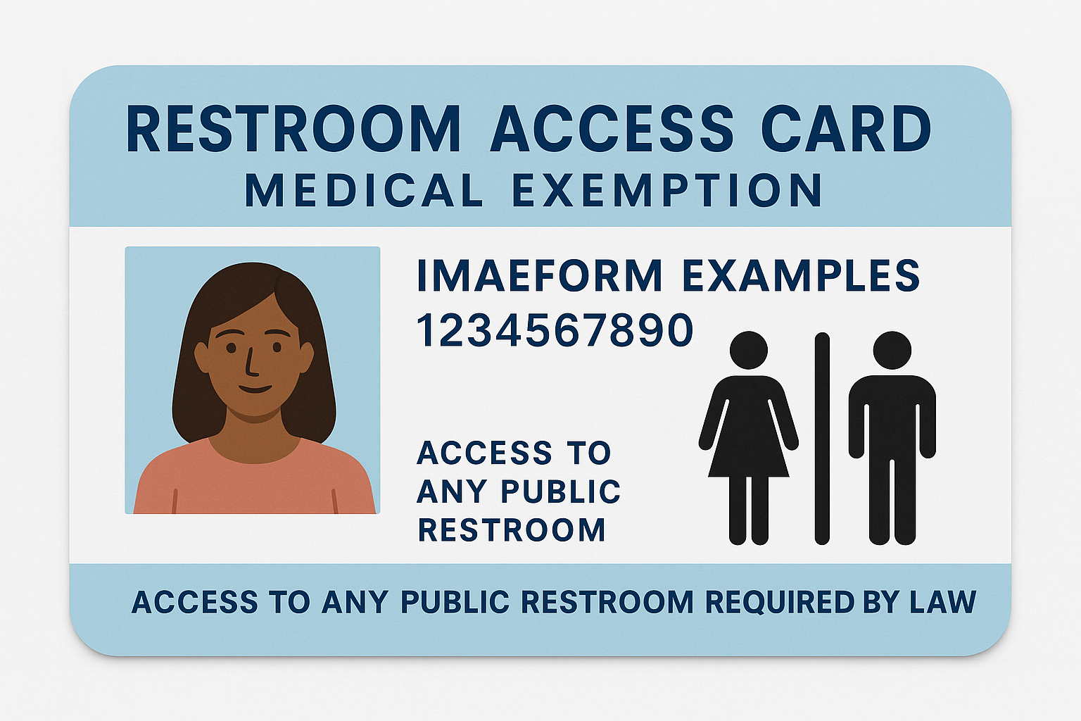 Image of what a restroom id card might look like.