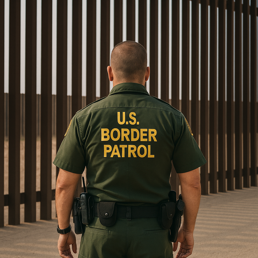 Back of Us Border Patrol Agent