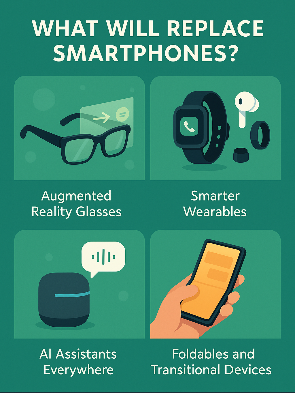 Image of technology options to displace smartphones.