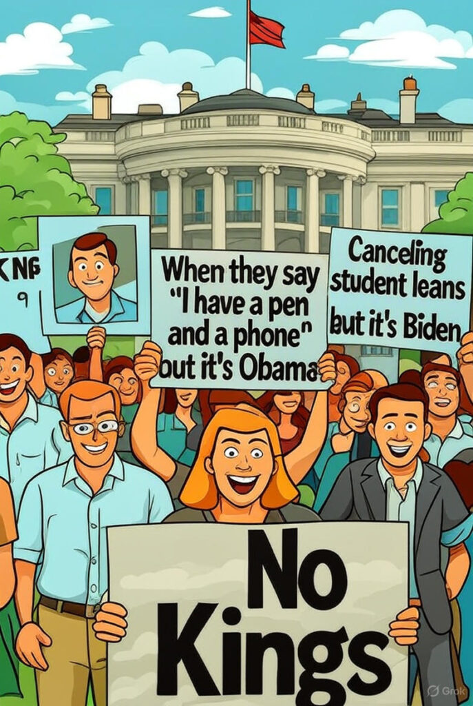 An image of people at a No Kings Rally.