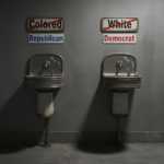 Image of two water fountains with Republican and Democrat above them.